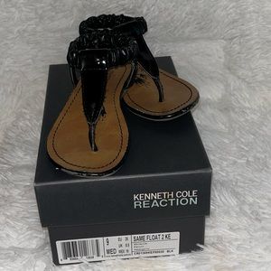 Black Patent Same Float Sandals Kenneth Cole